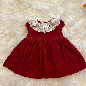 Janie and Jack Baby girls Red velvet dress.  Christmas bundle. 0-3 months